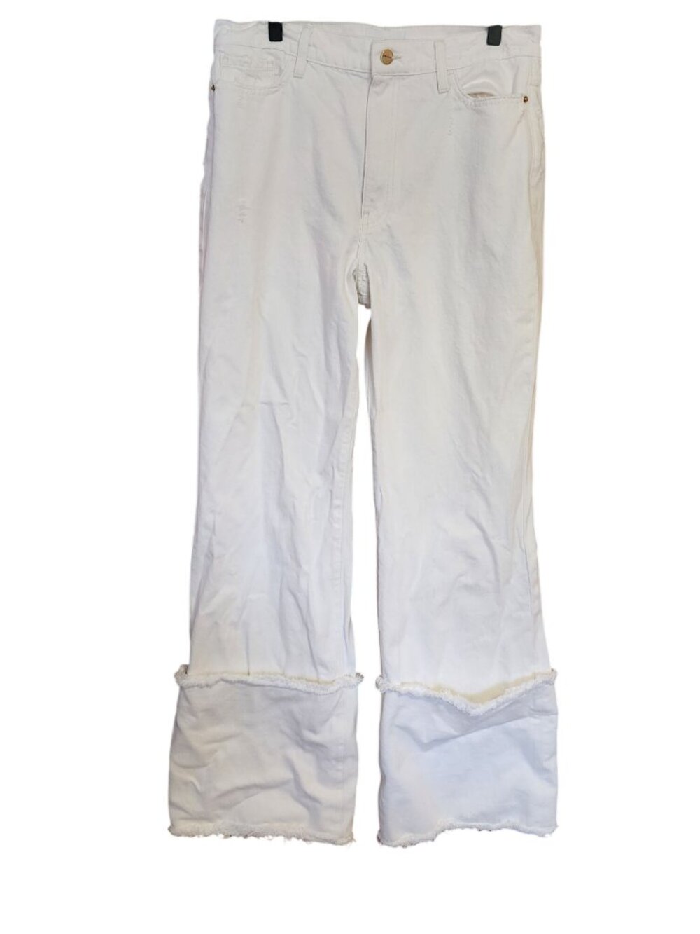 Anthropologie Frame High Rise Wide Leg Large Cuff Denim Jeans Womens Size 29